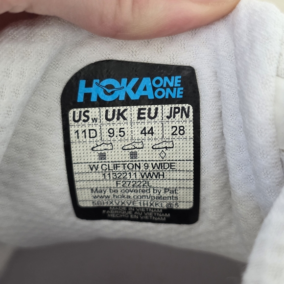 Hoka One One Womens Clifton 9 Triple White Running Sneakers Shoes F27222L Sz 11D - Picture 14 of 14